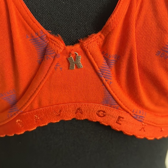 🆕SAVAGE X FENTY Orange Cotton Jersey Unlined Bra - Size: 34C - Picture 6 of 10
